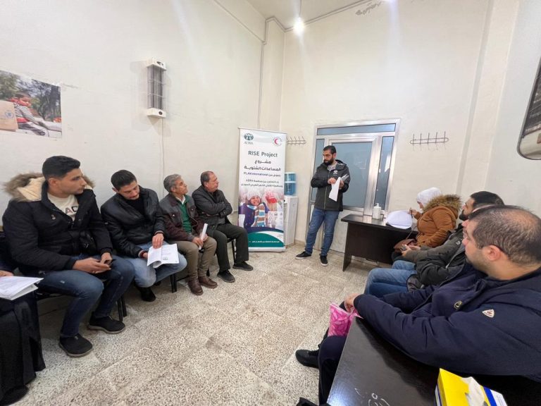 Winterization voucher distribution center in the Hanano neighborhood, Aleppo