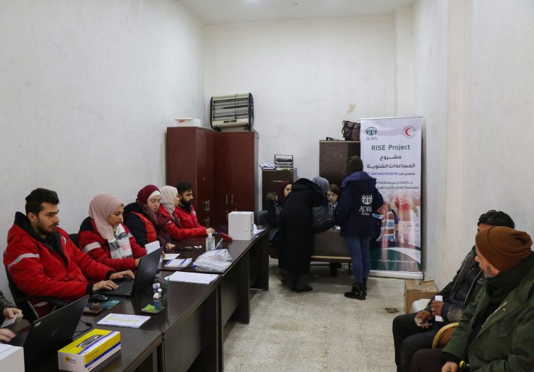 Winterization voucher distribution center in the Hanano neighborhood, Aleppo