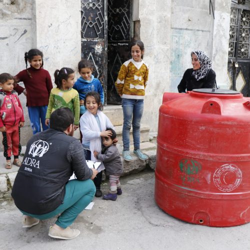 Water tanks distribution in Aleppo